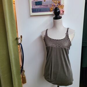 Nicolas & Mark Leather Draped Front Tank Top